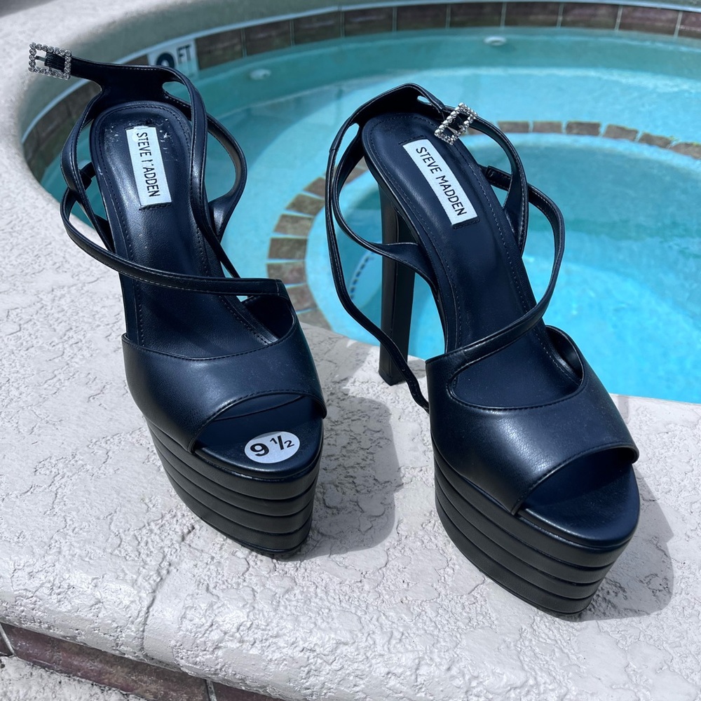 Steve Madden Black Platform Heels